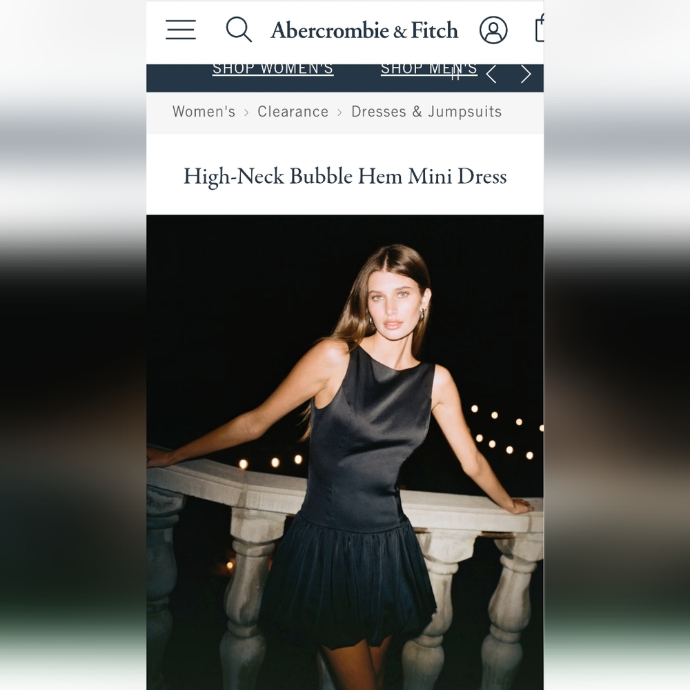 High-Neck Bubble Hem Mini Dress
